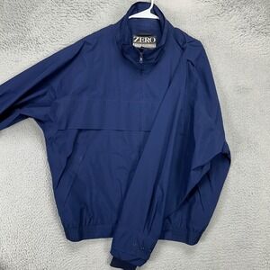 Zero‎ Restriction Golf Windbreaker Jacket Mens Large Blue Full Zip Waterproof
